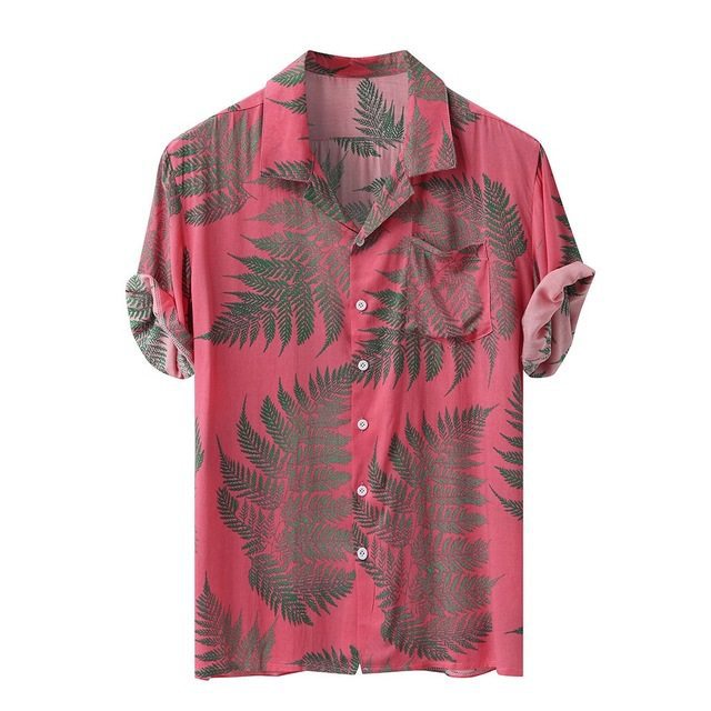 Colorful Men's Summer Short Sleeve Loose Button Hawaiian shirt