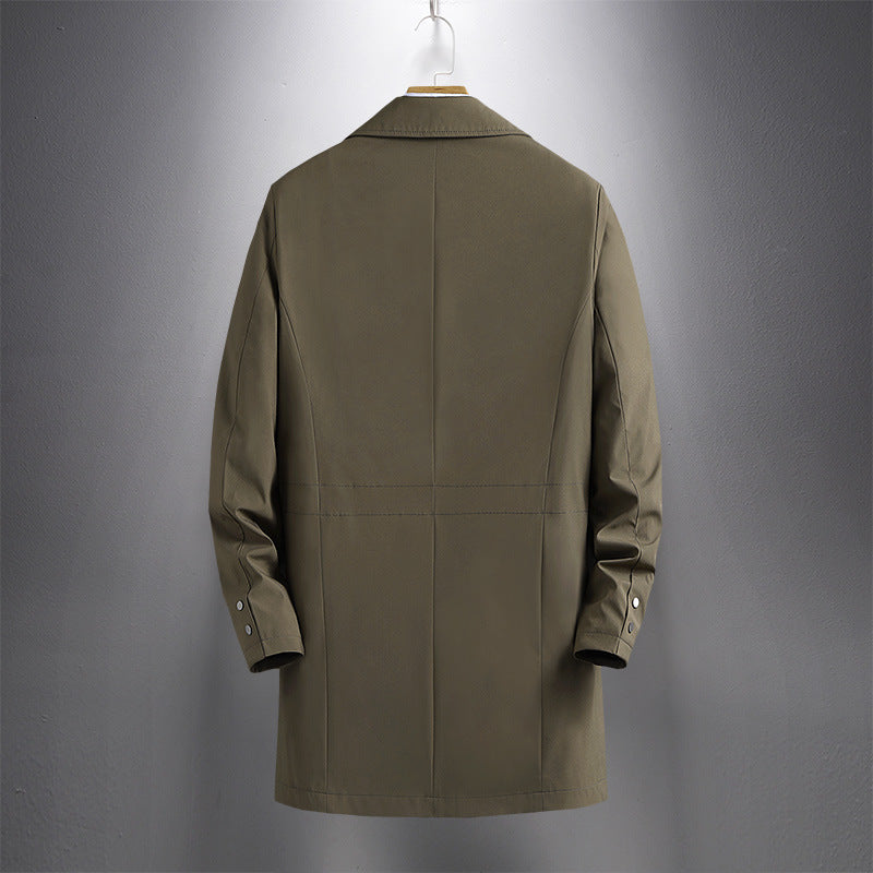 Casual Windbreaker Men's Casual Long Lapel Coat