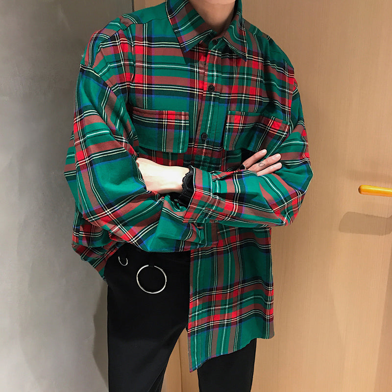 korean style Plaid Shirt