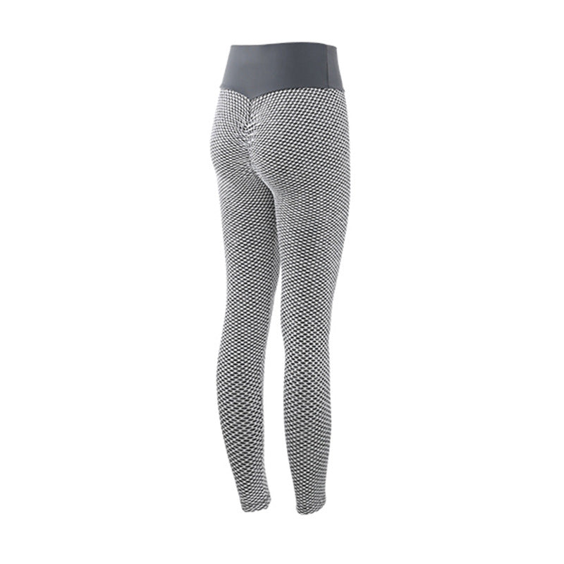 Leggings a cuadros Pantalones de yoga para fitness Leggings de gimnasio transpirables de cintura alta sin costuras