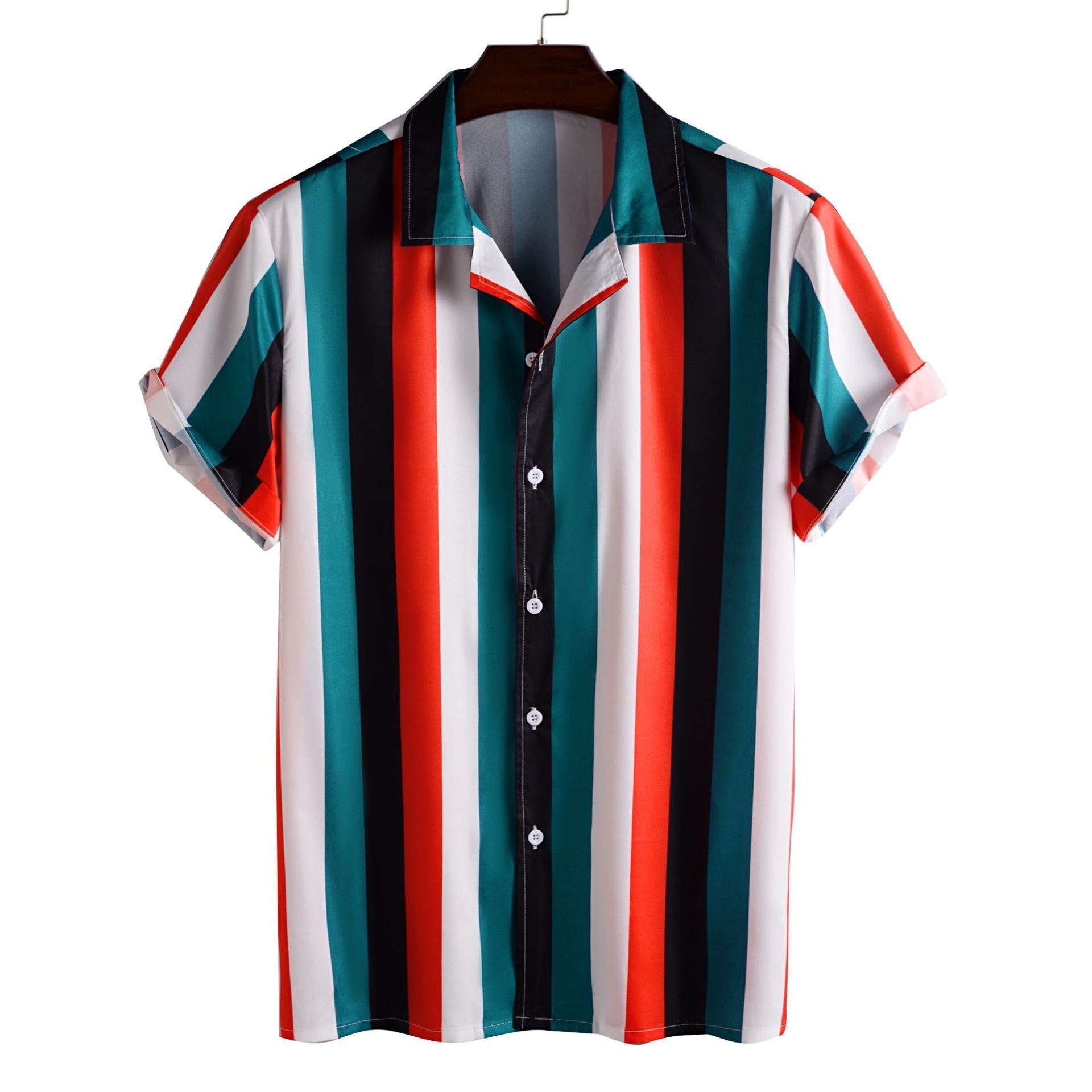 Printed Casual Men's Short-sleeved Lapel Shirt