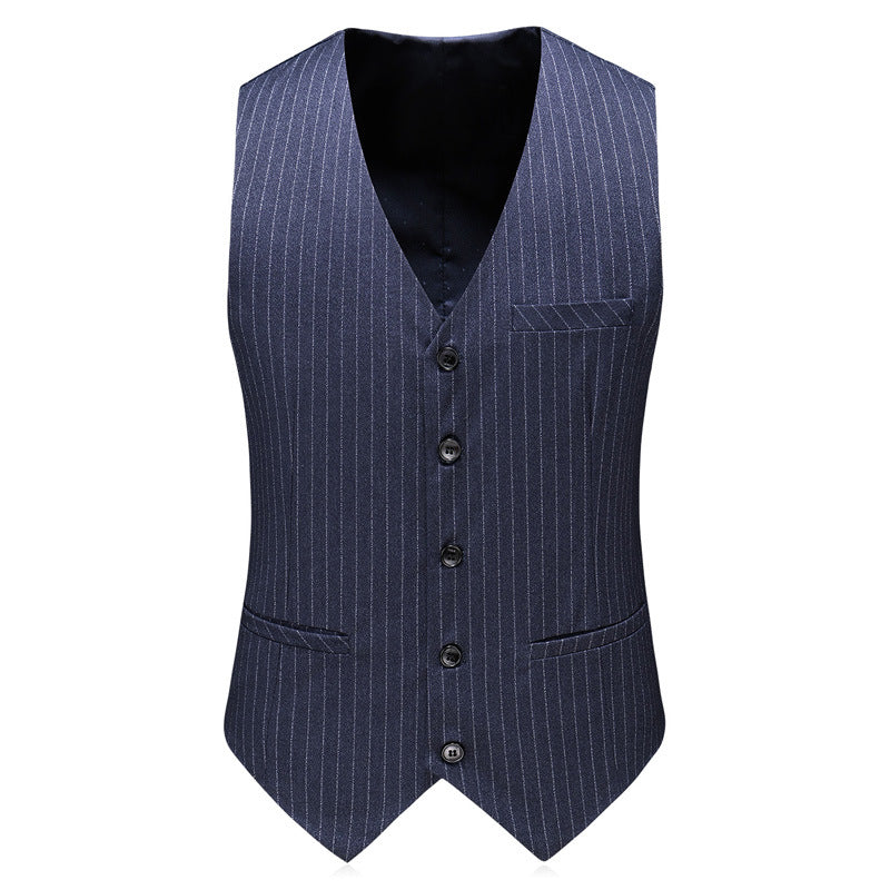 New Foreign Trade Men's Double-Breasted Striped Three-Piece suit