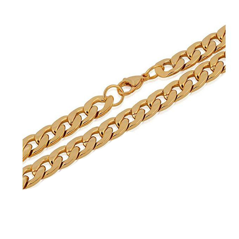 Hip Hop 18K Gold Plated Wide Flat thick Chain