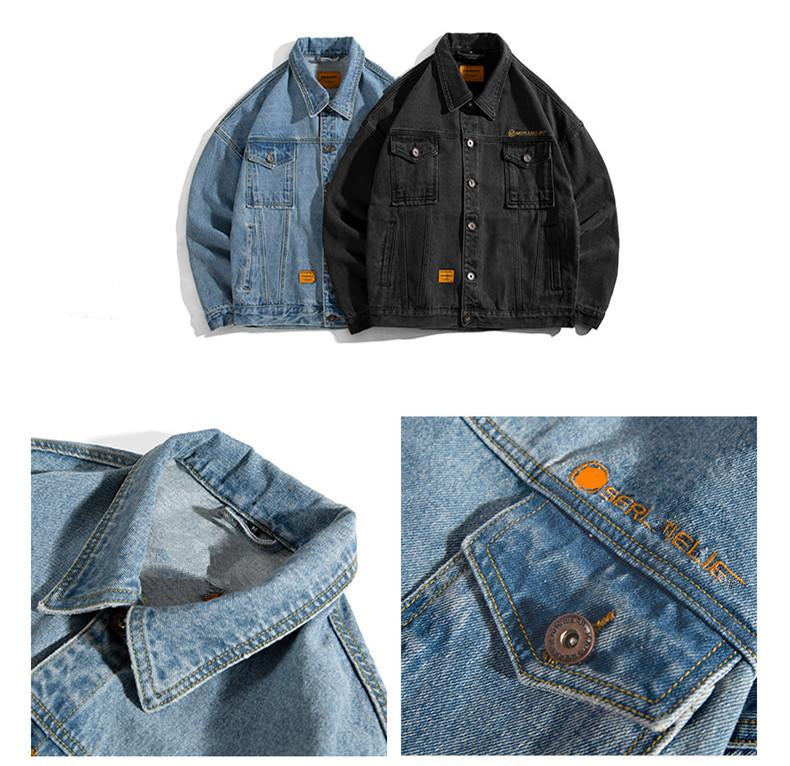 European And American Street denim Jacket Men