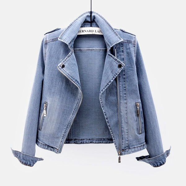 Thin And Versatile Motorcycle Denim Jacket