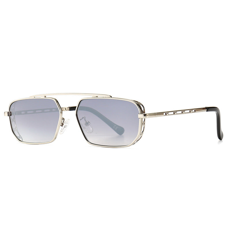 Retro Square Frame Narrow Sunglasses