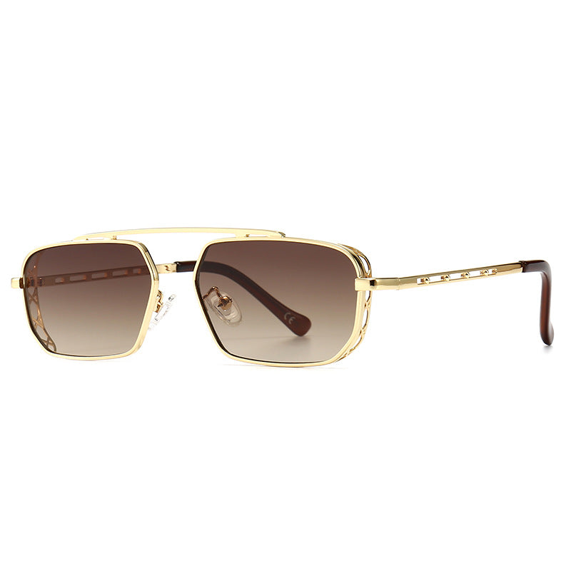 Retro Square Frame Narrow Sunglasses