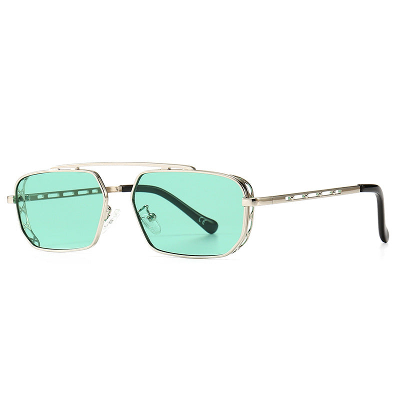 Retro Square Frame Narrow Sunglasses