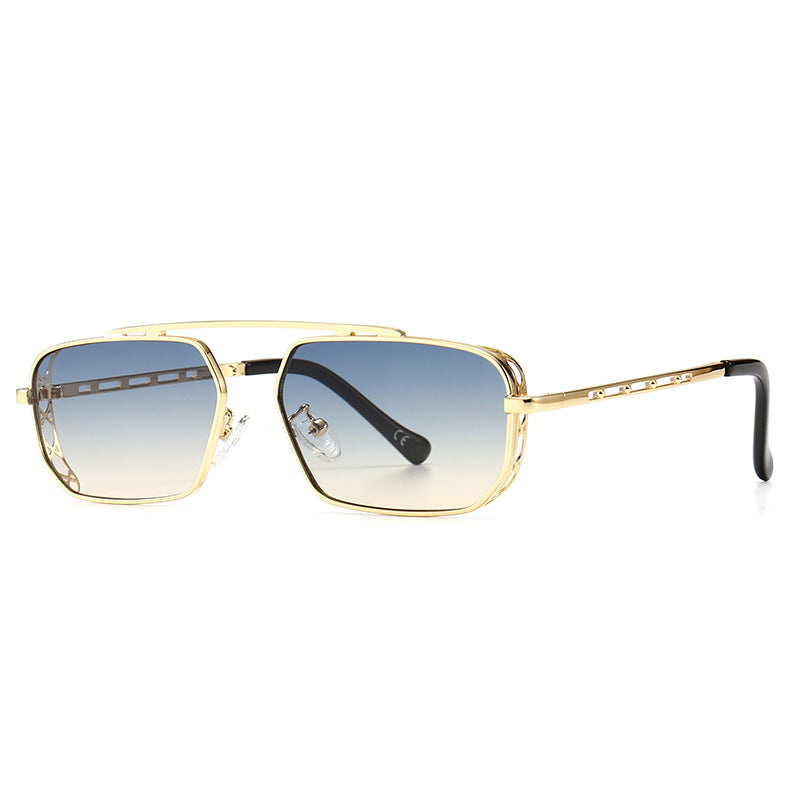 Retro Square Frame Narrow Sunglasses