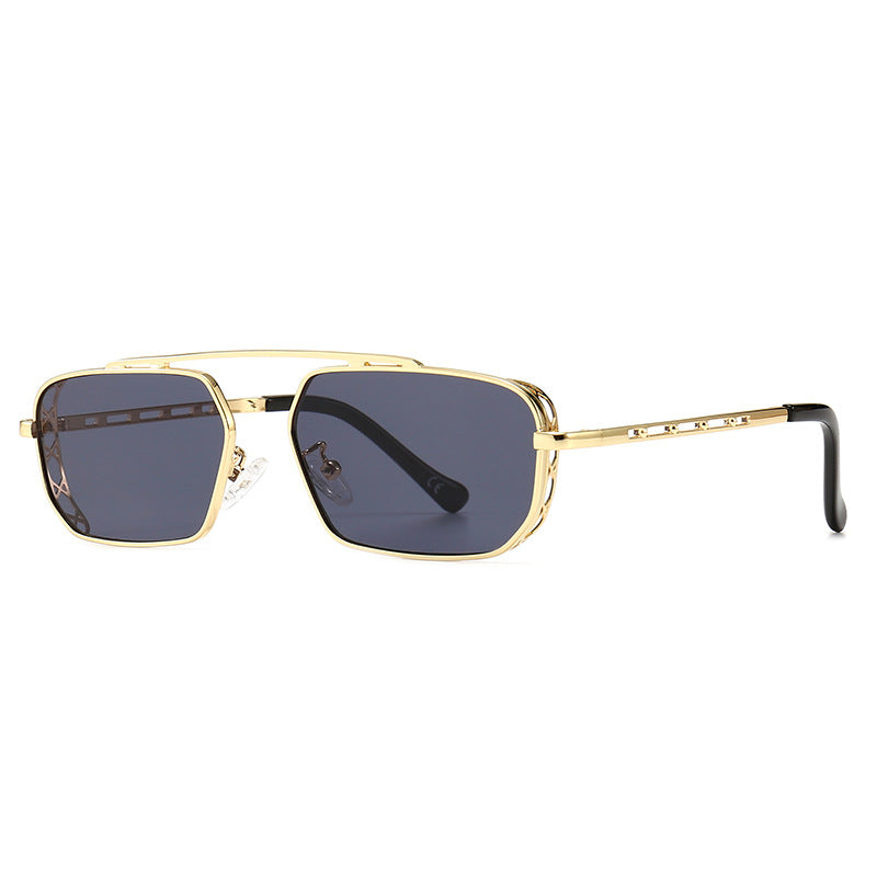 Retro Square Frame Narrow Sunglasses