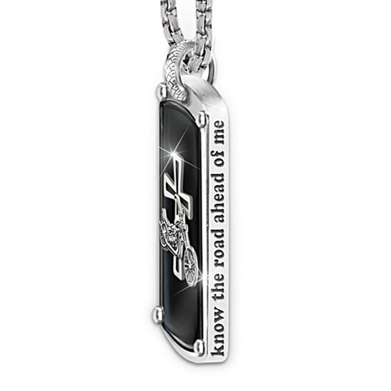 Punk Hip Hop Pendant Necklace Motorcycle Cross Pendant Necklace