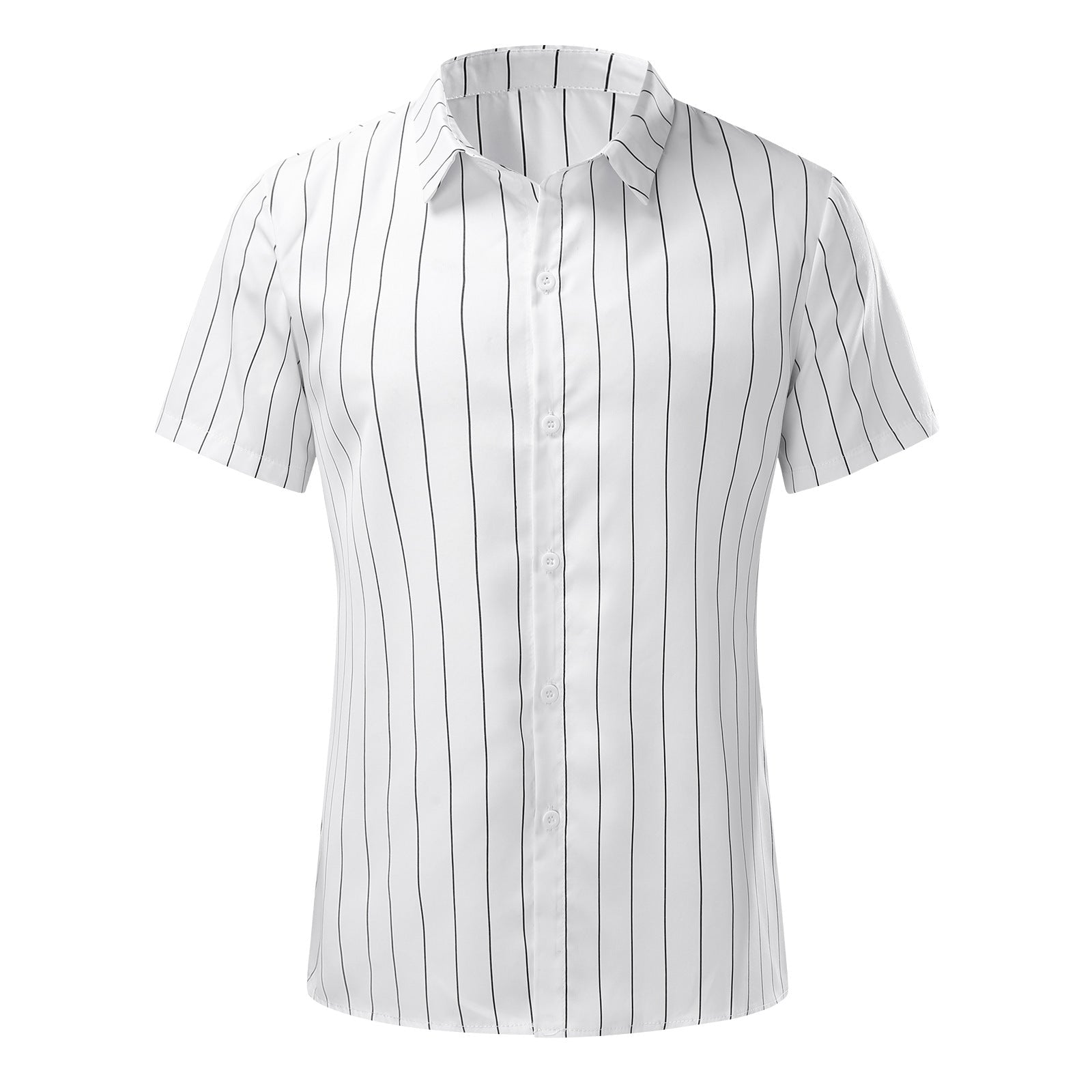 Striped Print Short Sleeve Men's Shirt