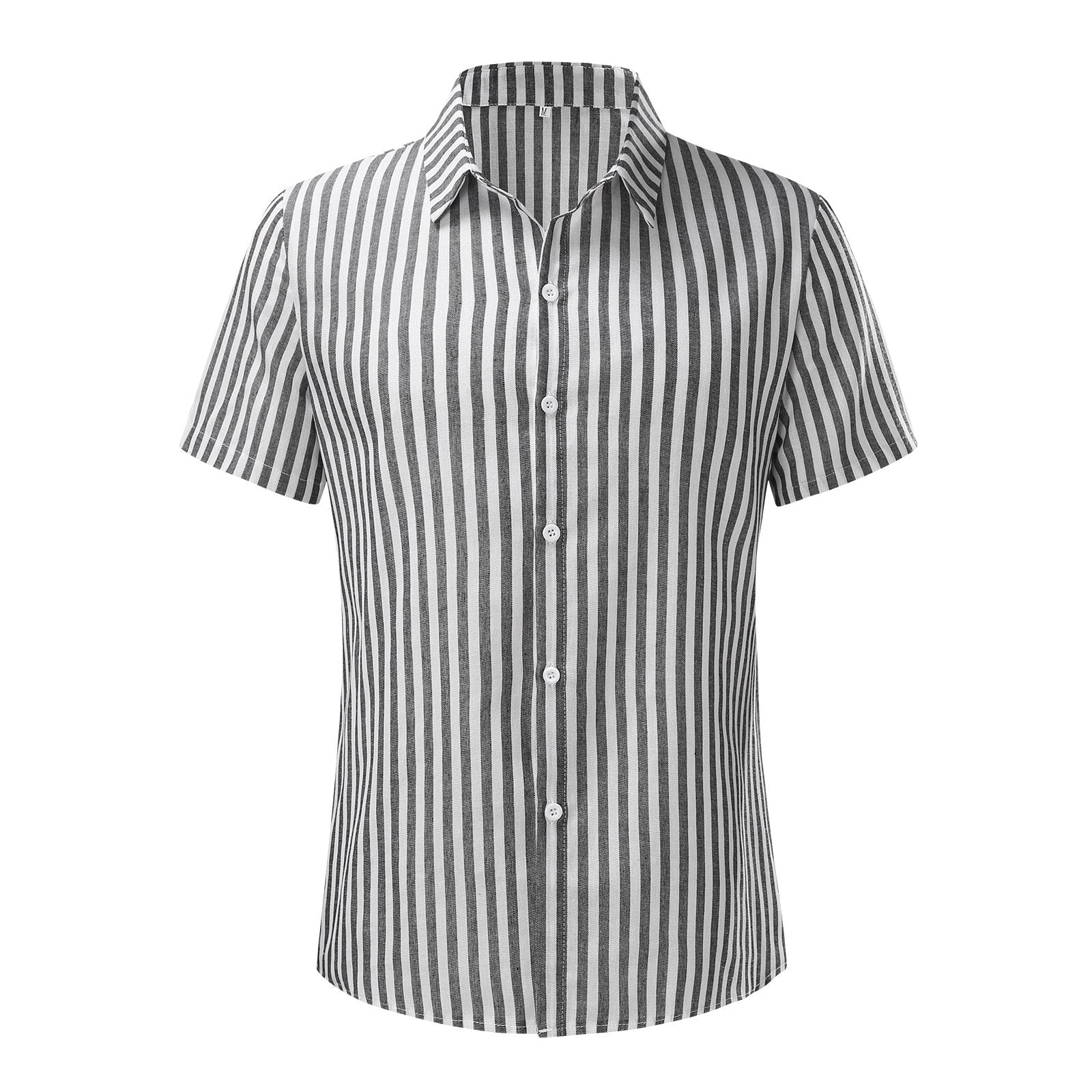 Striped Print Short Sleeve Men's Shirt