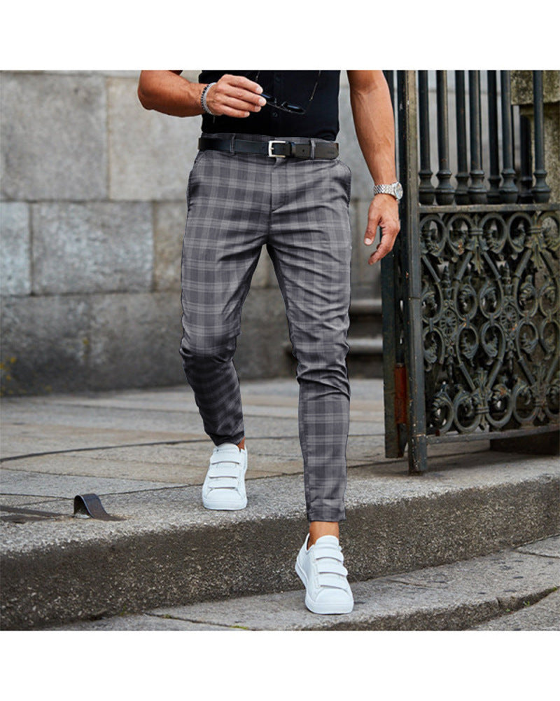 Men'S Casual plaid Trousers