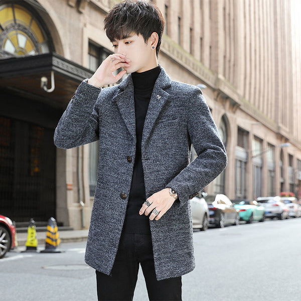 Men's Mid Length Woolen trench Coat