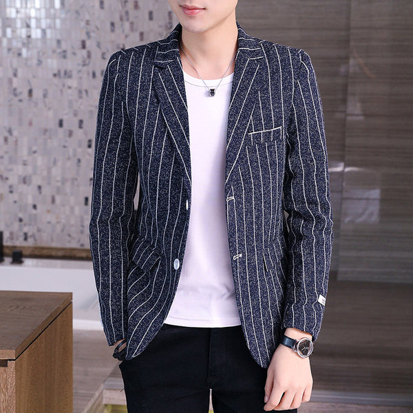 Korean Style Casual Suit Plaid Blazer