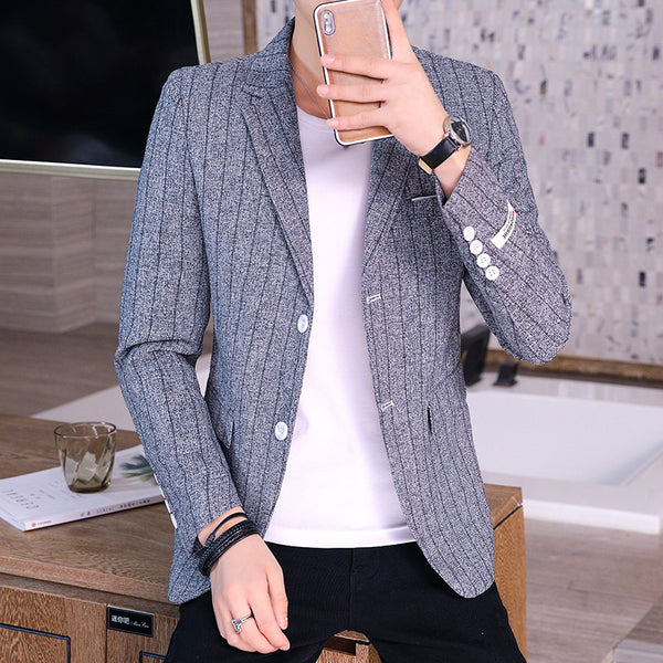 Korean Style Casual Suit Plaid Blazer