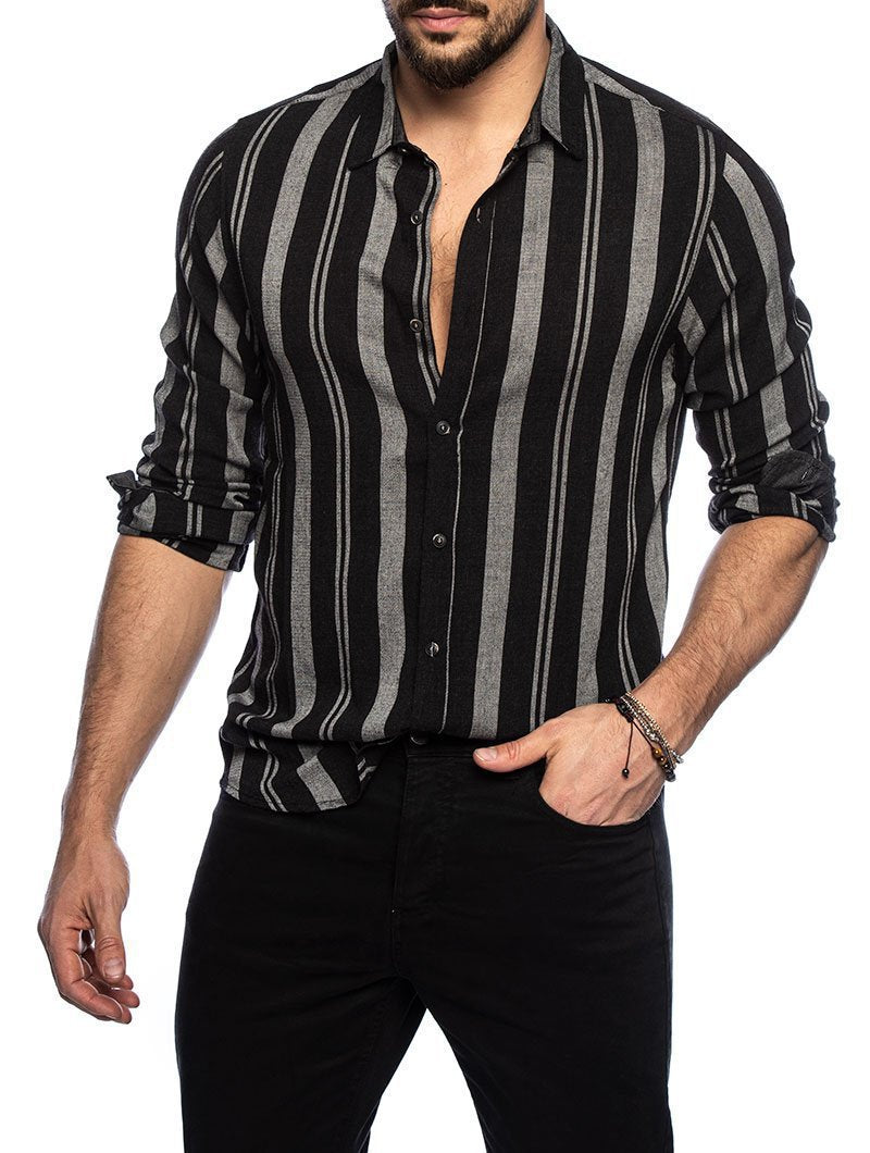 Spring And Summer New Men's Striped Shirt