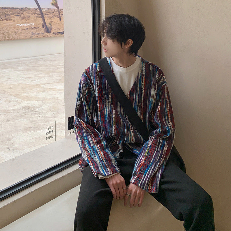 Chaqueta de punto japonesa Suéter tipo cárdigan para hombre