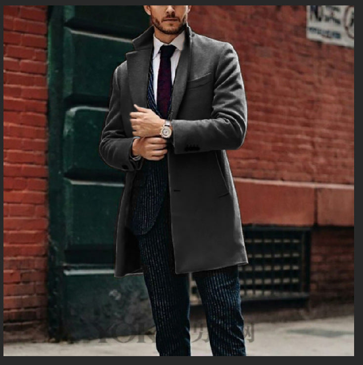 Men's Woolen Trench Coat