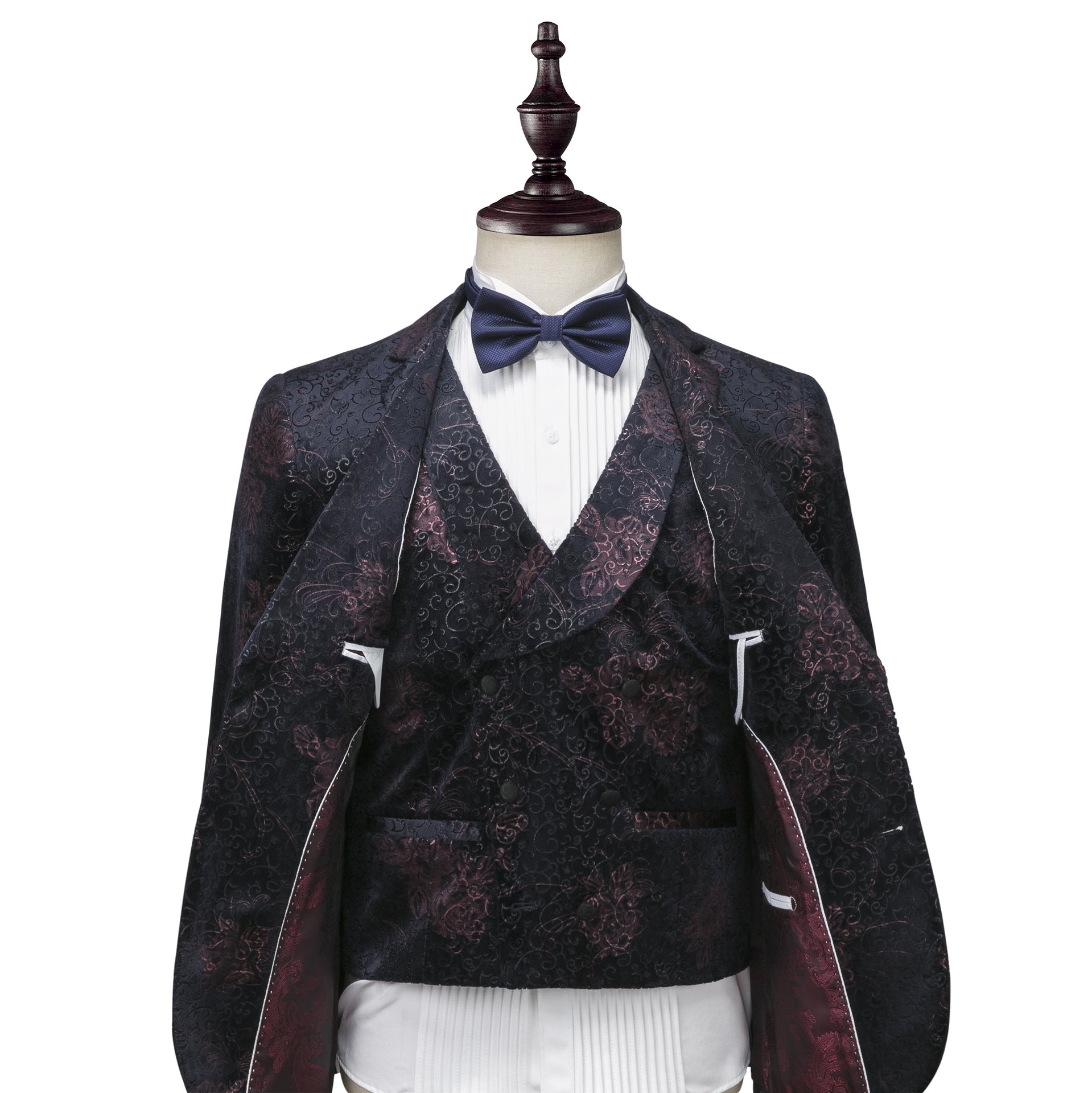 Two-Button Velvet Printed Suit Three-Piece Cross-Border Men's Business Suit