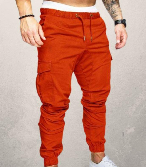 Pantalones casuales tejidos con cordón para hombre