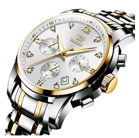 Chronograph Stainless Steel Waterproof Quartz Wrist watches