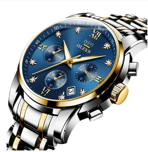 Chronograph Stainless Steel Waterproof Quartz Wrist watches