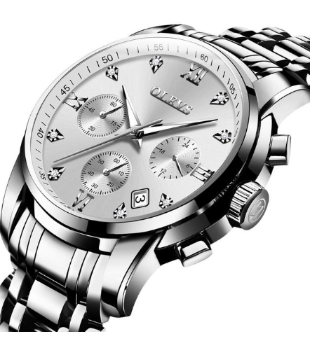 Chronograph Stainless Steel Waterproof Quartz Wrist watches