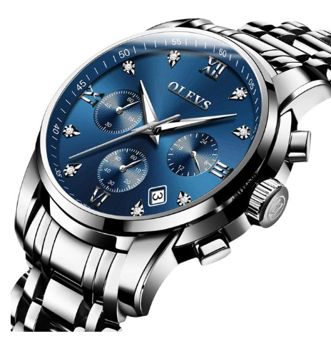 Chronograph Stainless Steel Waterproof Quartz Wrist watches