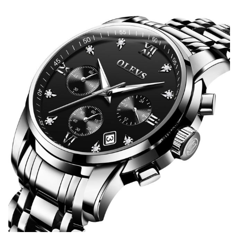 Chronograph Stainless Steel Waterproof Quartz Wrist watches