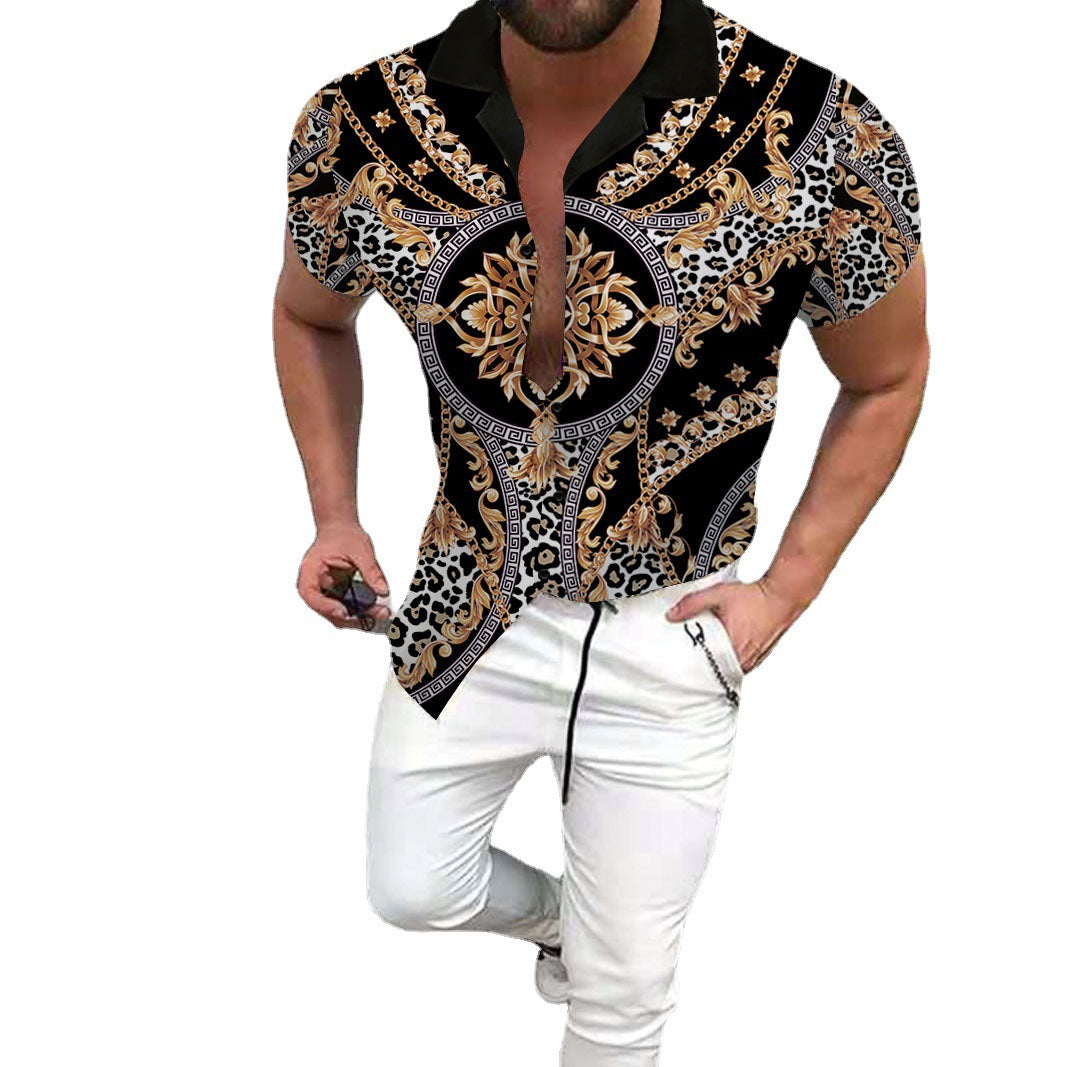 Printed Short sleeve shirt men