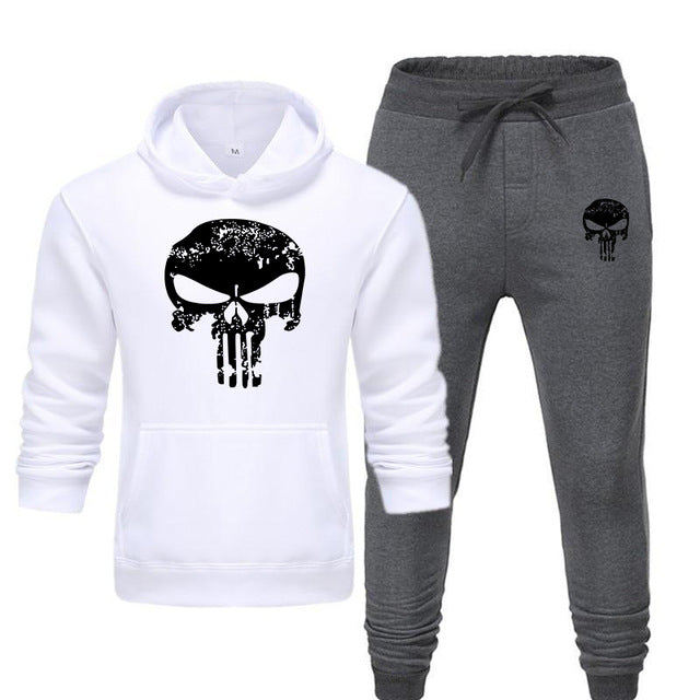 Tracksuit Men Skull Brand Autumn Winter Hooded