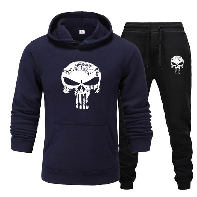 Tracksuit Men Skull Brand Autumn Winter Hooded