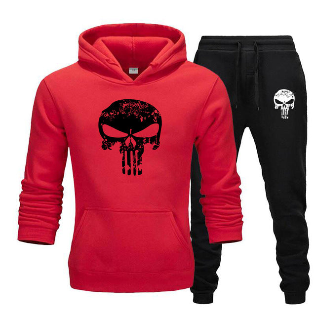 Tracksuit Men Skull Brand Autumn Winter Hooded