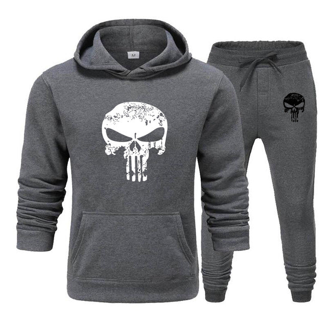 Tracksuit Men Skull Brand Autumn Winter Hooded