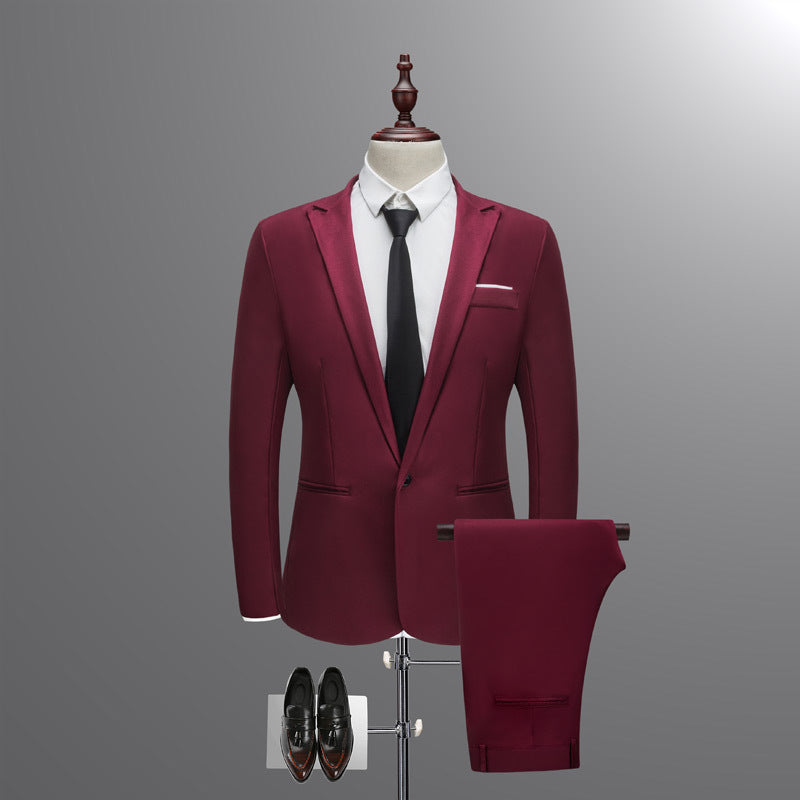 Casual Business Suit Two-piece Slim Men's Suit