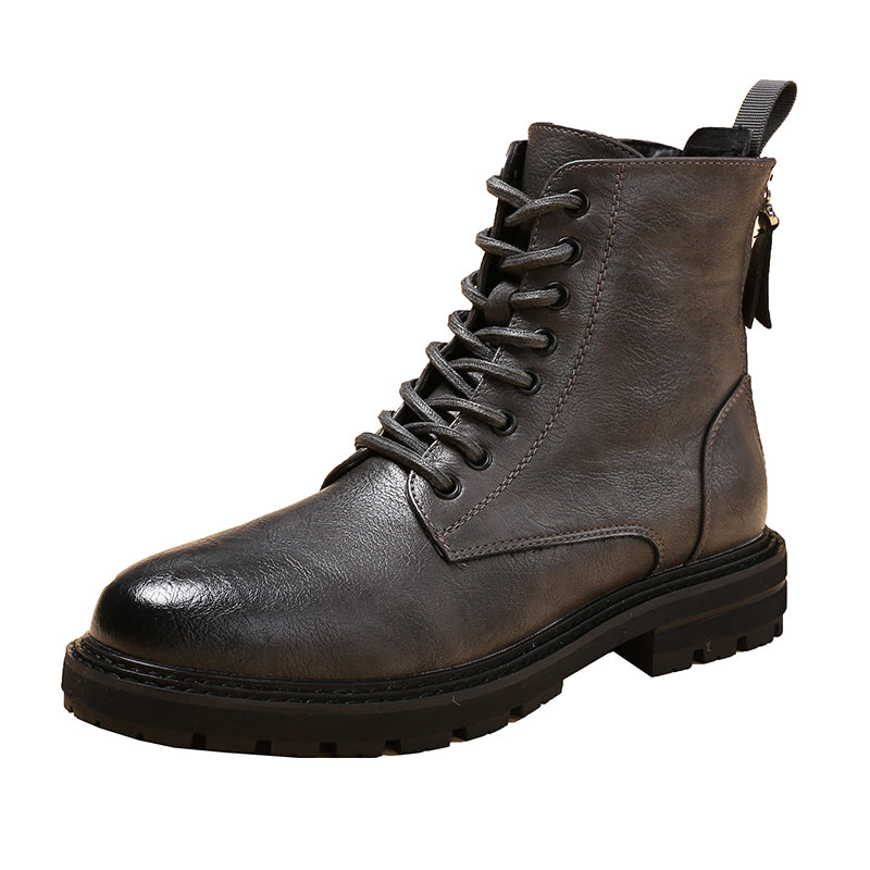 Martin Boots Fashion Zipper Leather Boots