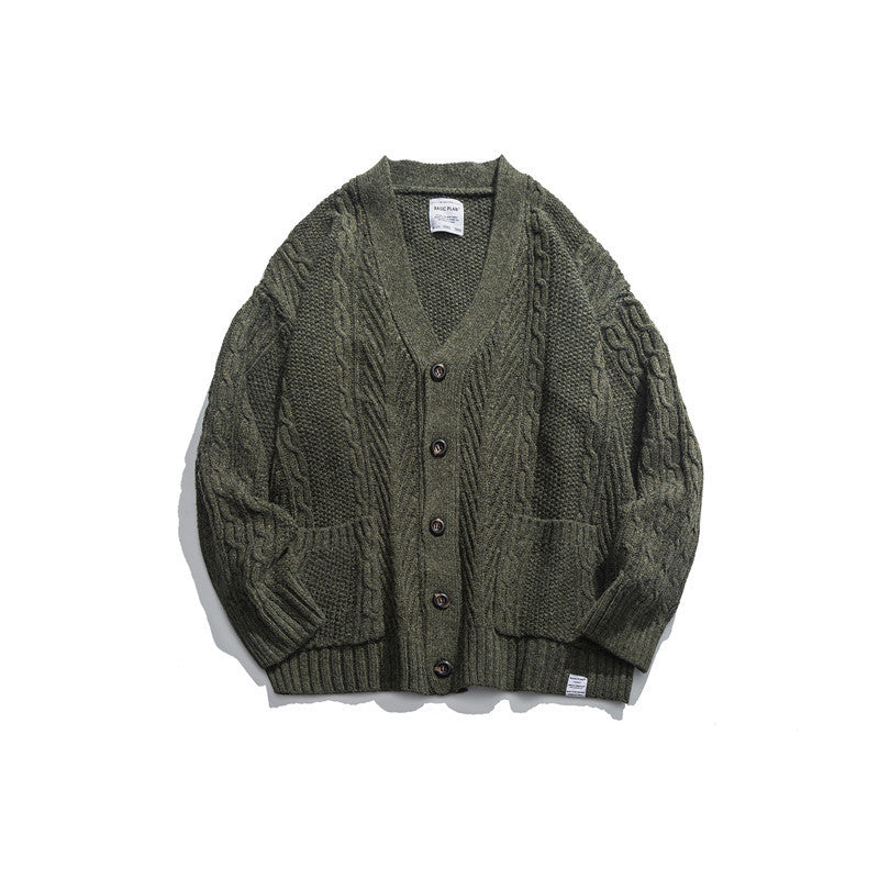 Pull cardigan à col en V pour homme