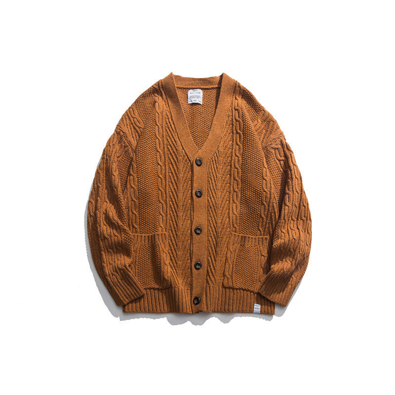 Men's V-neck Cardigan Sweater
