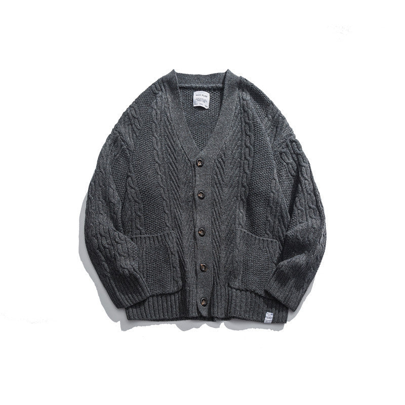 Pull cardigan à col en V pour homme