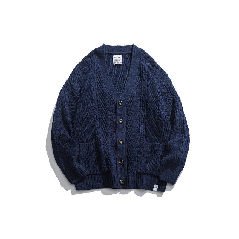 Pull cardigan à col en V pour homme