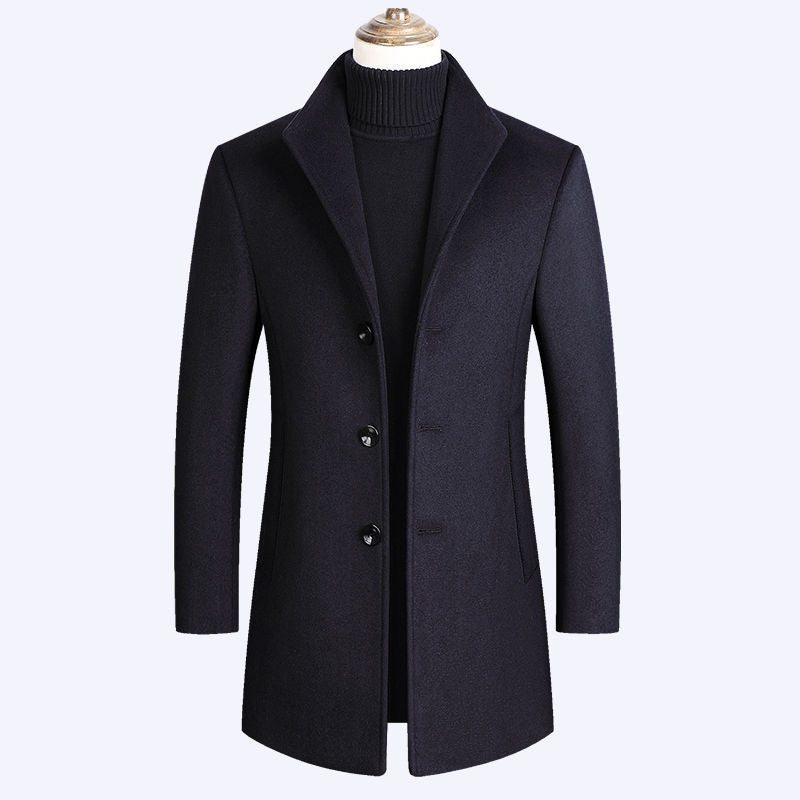 Business Casual Plus Cotton Woolen Trench Coat