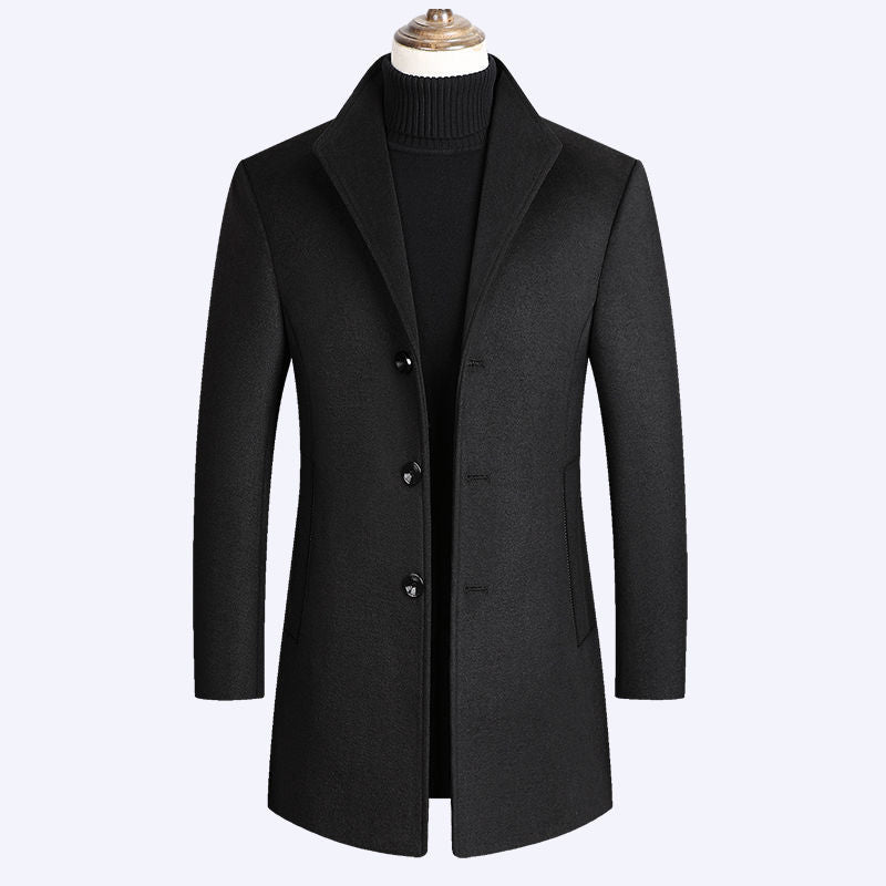 Business Casual Plus Cotton Woolen Trench Coat