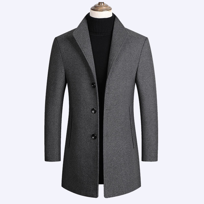 Business Casual Plus Cotton Woolen Trench Coat