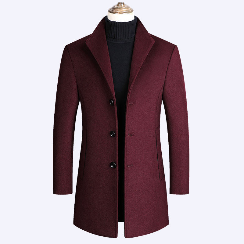 Business Casual Plus Cotton Woolen Trench Coat