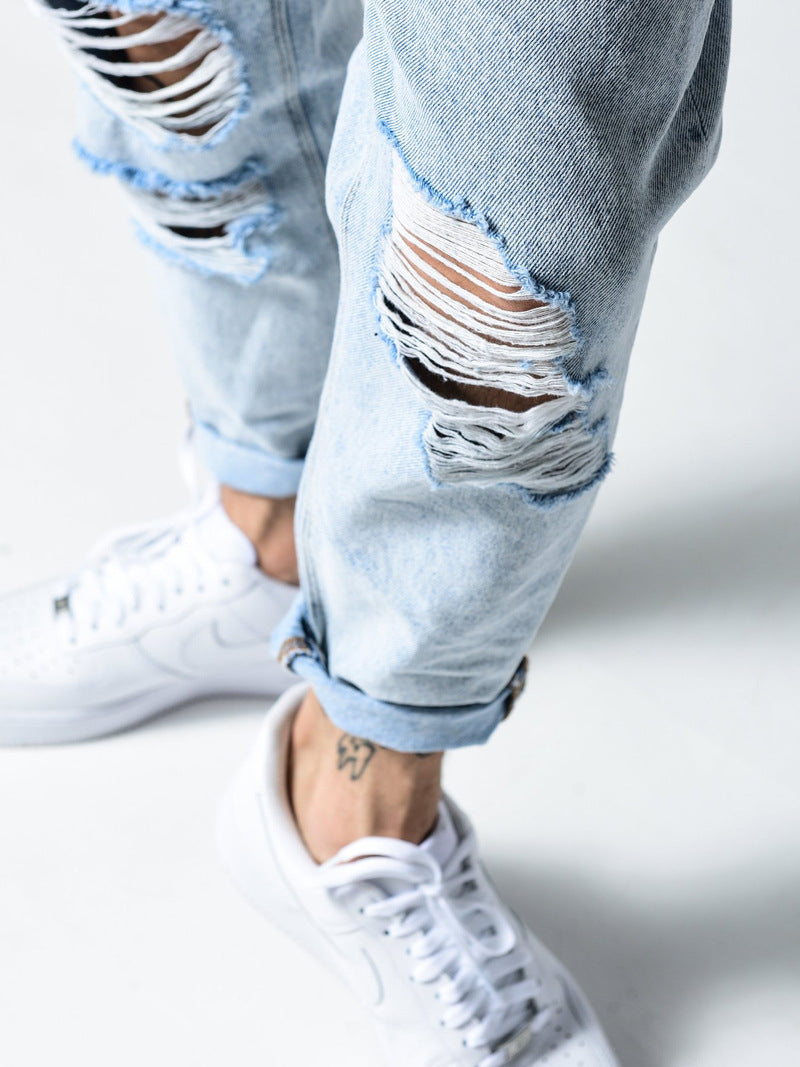 Ripped Slim Jeans For Men