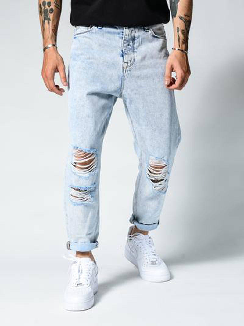 Ripped Slim Jeans For Men