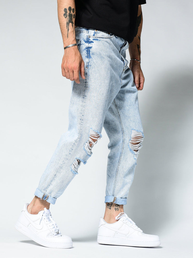 Ripped Slim Jeans For Men