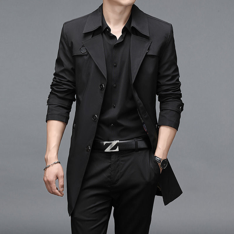 Windbreaker Men's Mid-length Casual Business Men's Suit Jacket